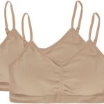 Girls' 2 Pair Pack Gathered Front Cup Training Bra