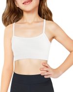Girls Sports Training Bra Kids Athletic Adjustable Seamless Camis Dance Yoga Crop Tops 5-14 Years
