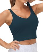 Womens' Sports Bra Longline Wirefree Padded with Medium Support - Image 2