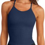 Women's Seamless Long Sports Vest Bra with Thin Straps