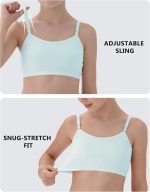 Girl's Training Bra Cotton Spaghetti Strap Adjustable Sport Underwear - Image 2